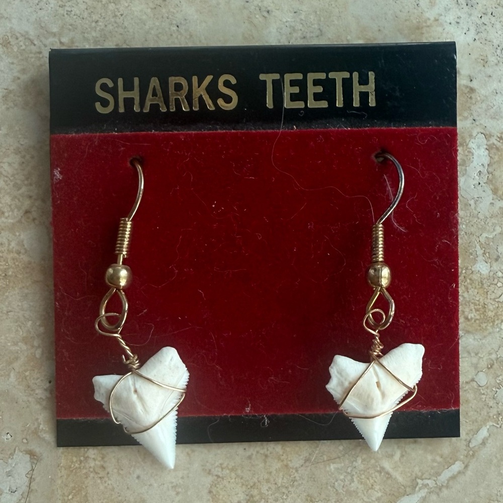 Sharks Teeth White Shell Drop Earrings - Women Jewelry